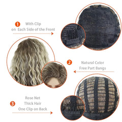 Ash Blonde Curly Ombre Wig
