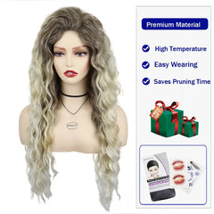 Ash Blonde Curly Ombre Wig