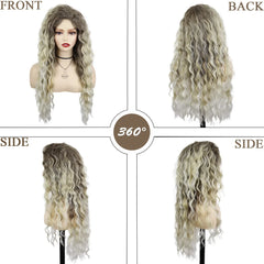 Ash Blonde Curly Ombre Wig
