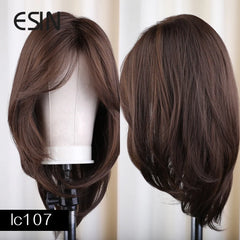 Long Wavy Brown Wig with Bangs