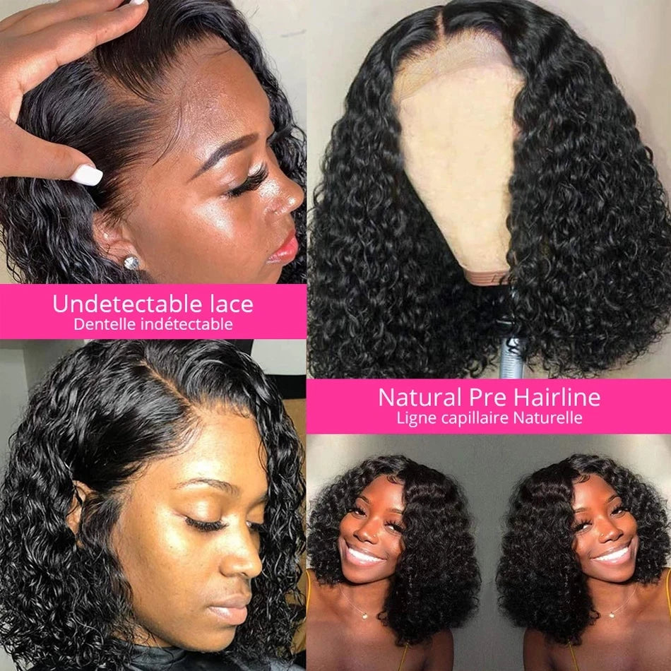 Brazilian Deep Curly Bob Lace Wig