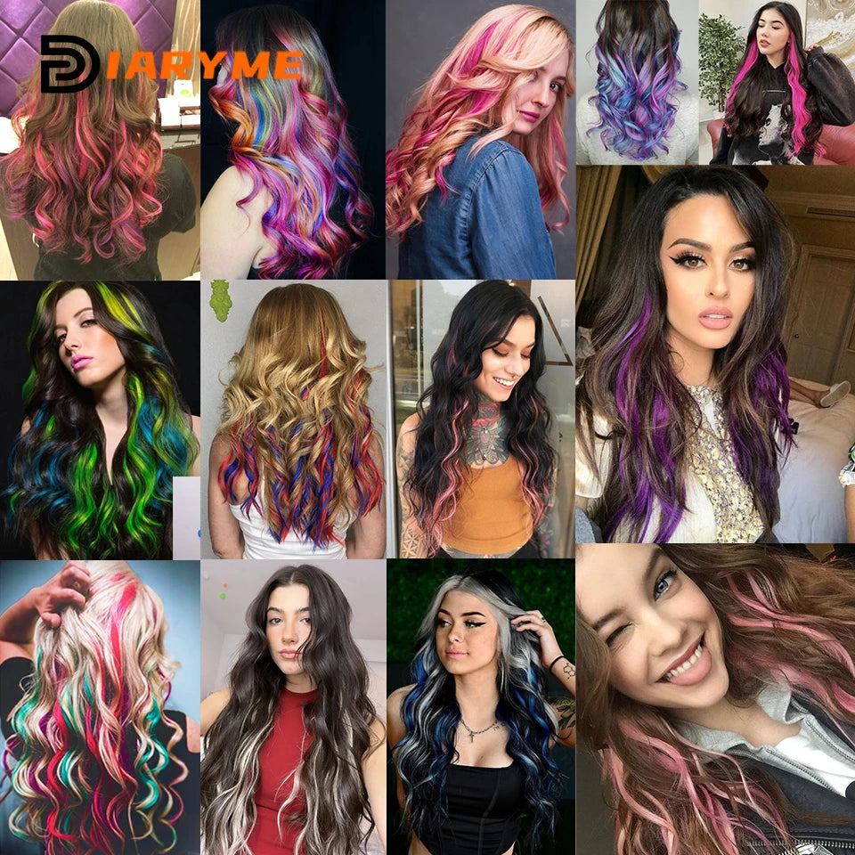 Colorful Clip-In Curly Hair