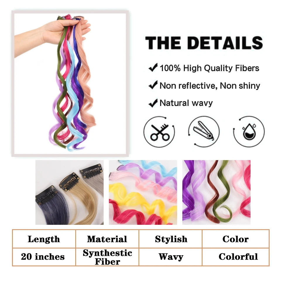 Colorful Clip-In Curly Hair