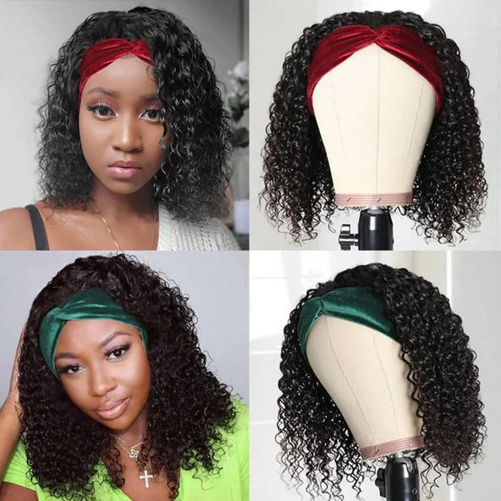 Short Curly Bob Headband Wig